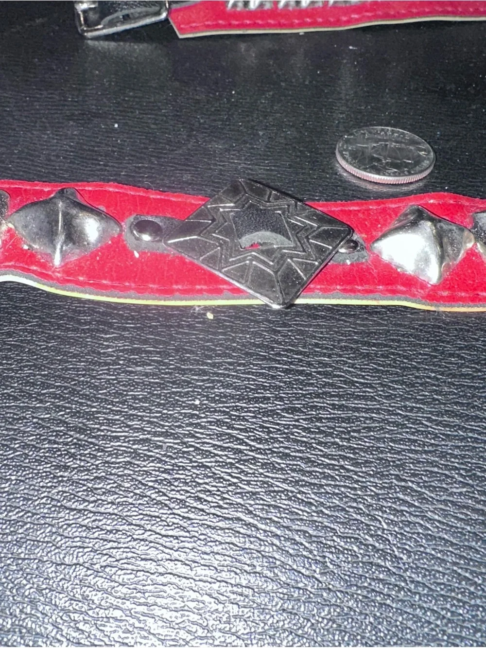 Ov Lvst Red Leather Studded Cuff Bracelet NWT Punk Goth Streetwear Design Haus